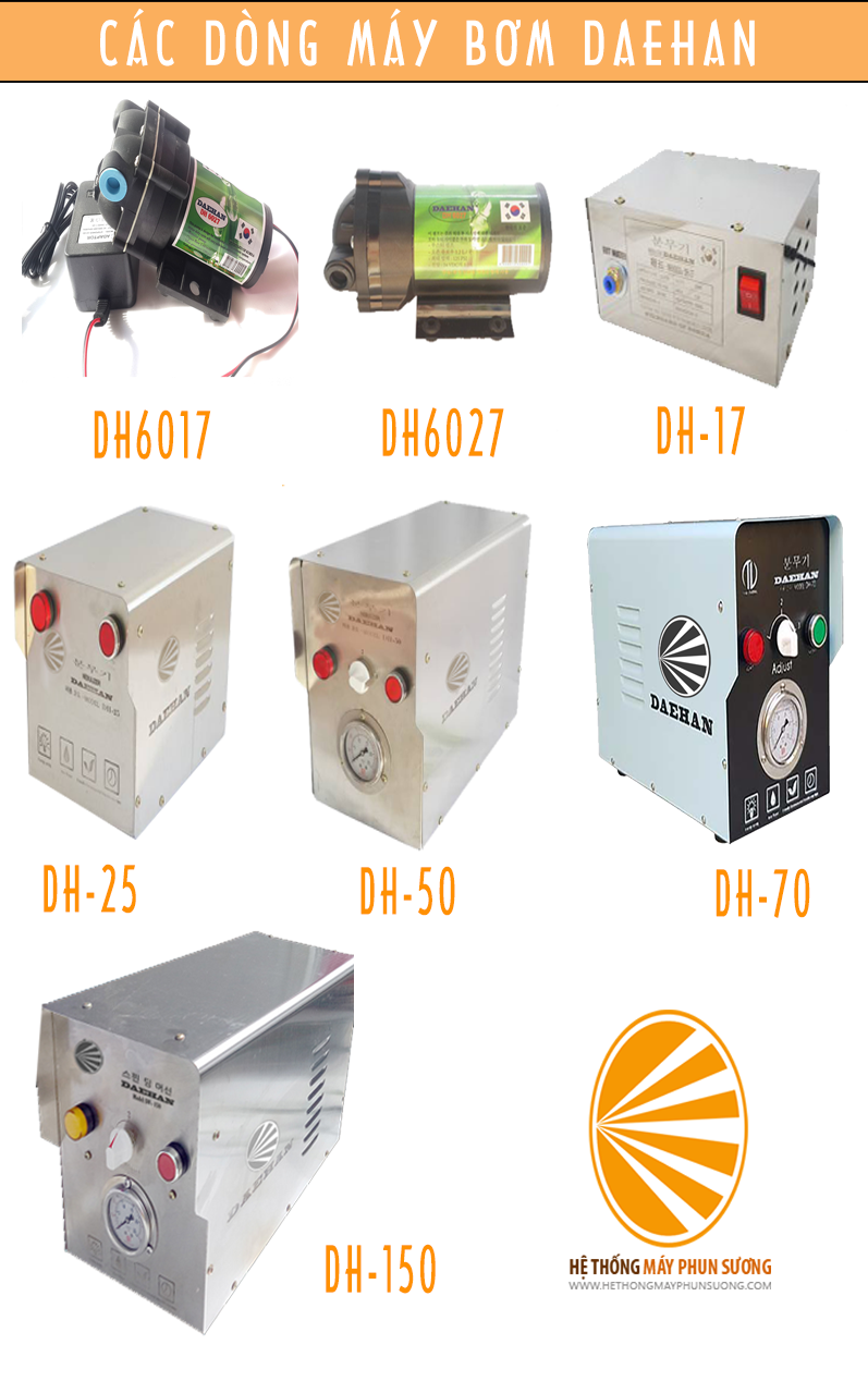 Các dòng máy bơm phun sương daehan hàn quốc